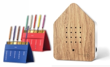Zwitscherbox Entspannungs-Set Holz inkl. Saugnapf nach Wahl + Relaxscent Räucherstäbchen